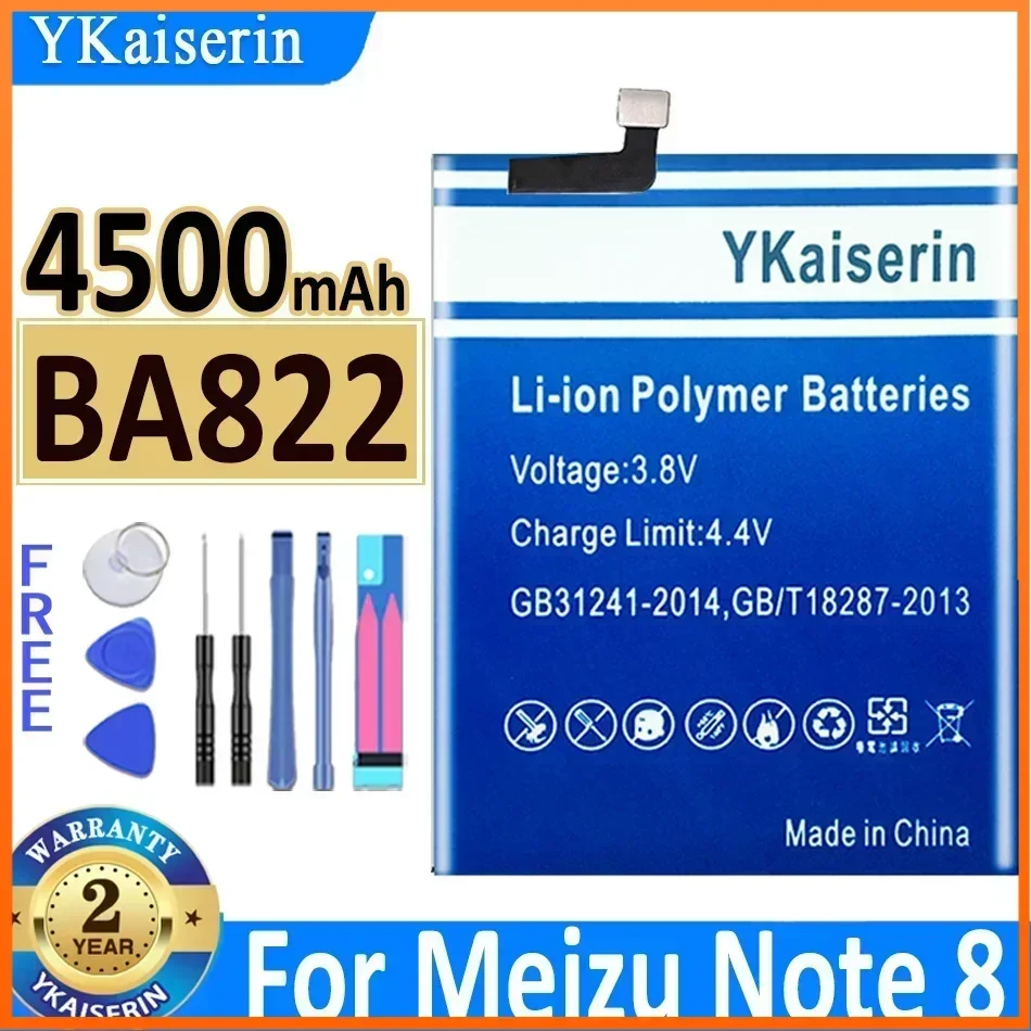 

wa 4500 mAh YKaiserin BA822 bateria do Meizu Note8 Note 8 M822H M822Q przenośne baterie do smartfona na gwarancję telefonu komórkowego
