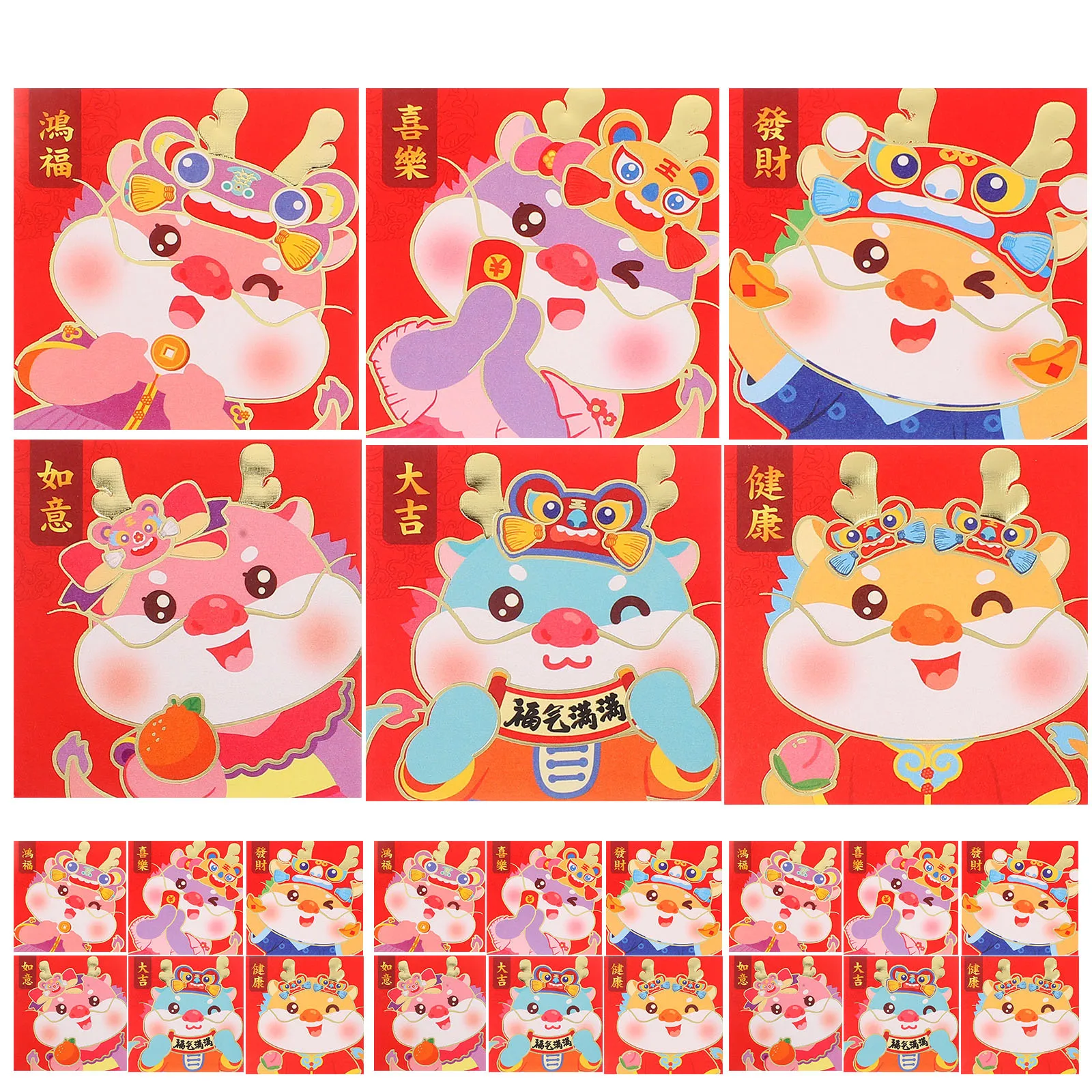 

24Pcs Red Envelopes Chinese New Year Money Packets Paper Luck Money Bags for Festival Parties Red Envelopes for Party