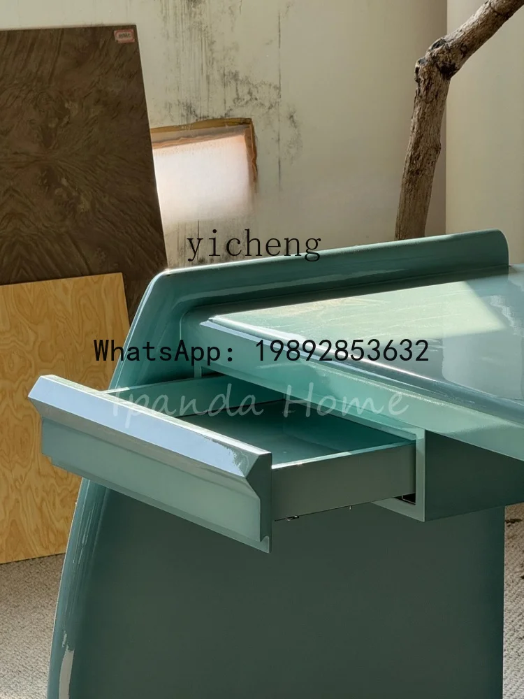 medieval style solid wood mint green desk home desk art book desk and chair combination workbench