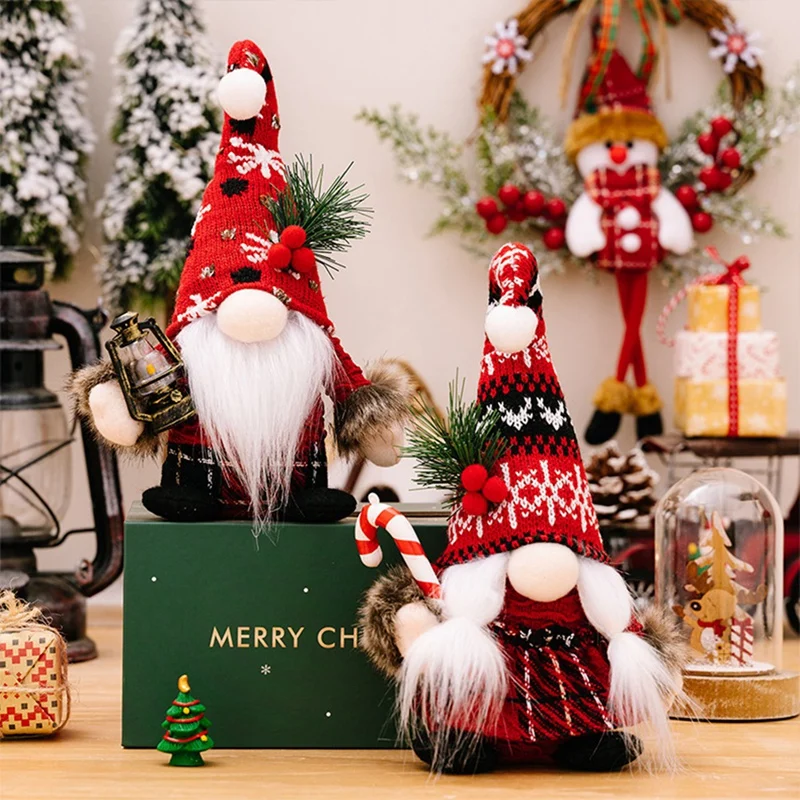 Christmas Gnomes Decorations Plush Dwarf Doll Scandinavian Santa Elf Dolls Christmas Decorations For Home Table Decor