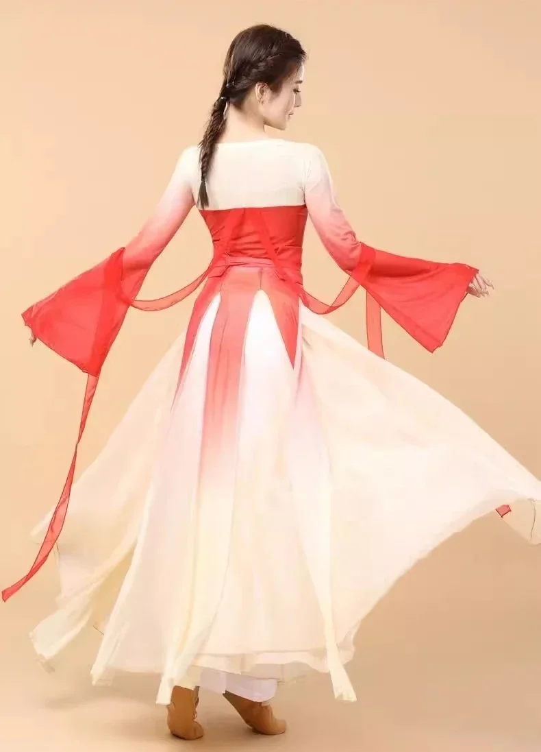 Trajes Hanfu clásicos de estilo chino para niños y niñas, Ropa de baile tradicional Yangko, paraguas de abanico, ropa de práctica de danza elegante