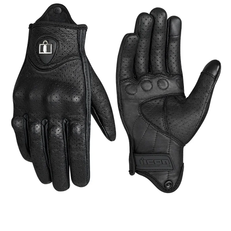 Summer Breathable Moto Motorcycle gear Leather Gloves for Men Women Finger Accessories Motorcross MTB Cycling Protective Glove