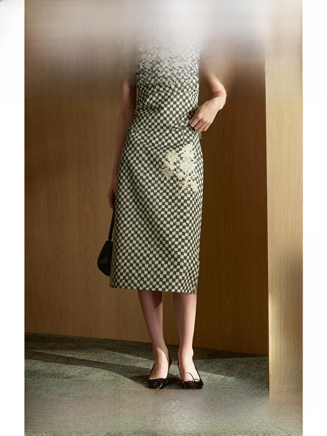 

Ele Straight Tube Midi Skirt ZHIZHI Drunken Flower King Sketch Design Cheered Print Women's Spring New Sle Ci Commu...