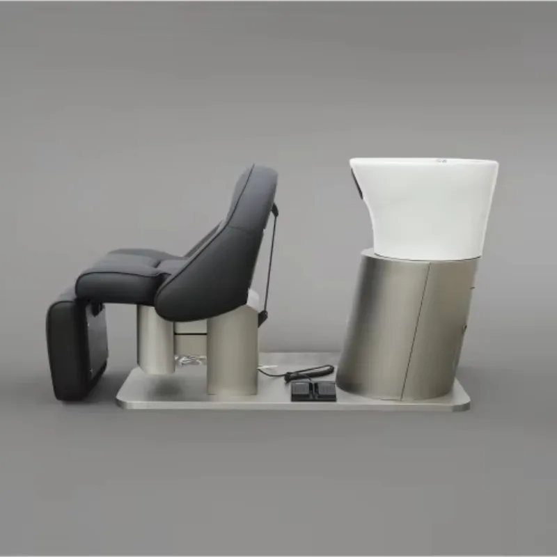 

Electric Salon Barber Chair Synthetic Leather Durable Construction 360 Degree Rotation Height Adjustable Massage