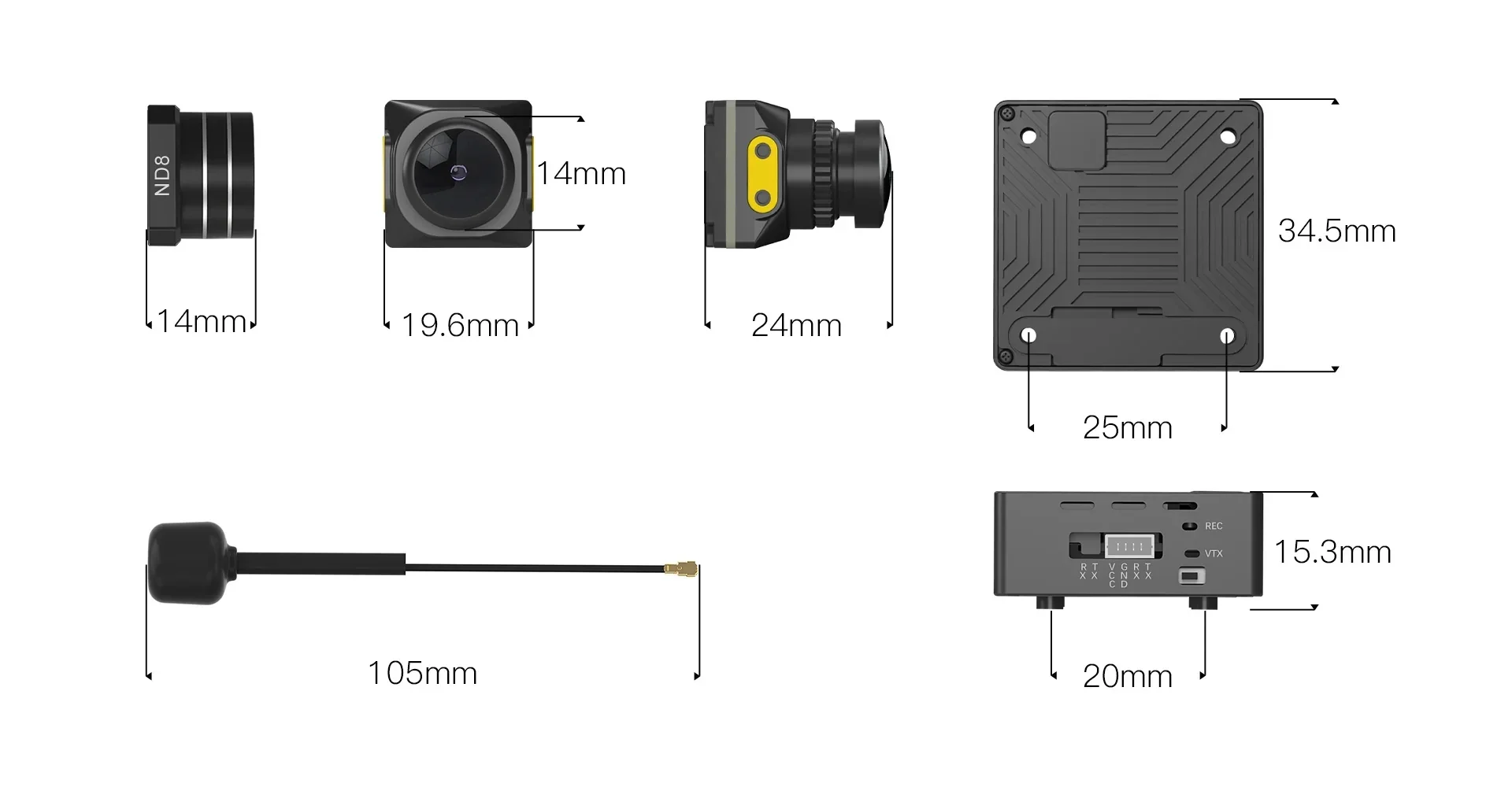 CADDX Walksnail Moonlight kit con cámara Startlight 4k/60FPS FOV 160 ° para FPV RC Freestyle drone parts