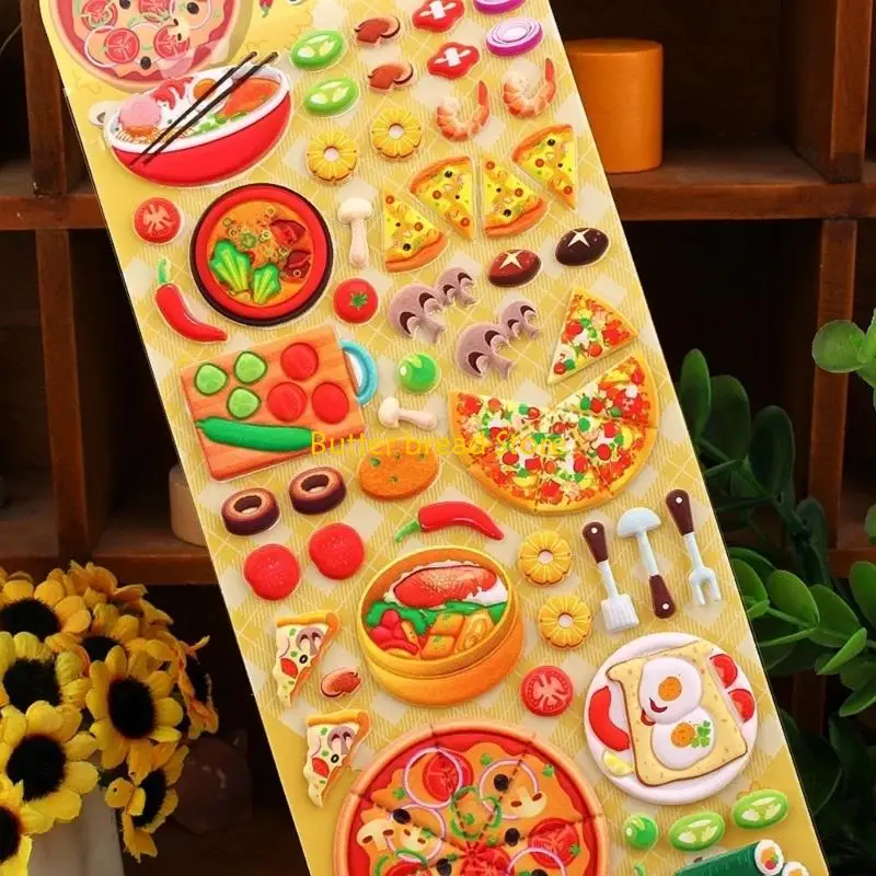 W89C Educational Pizzas Sticker For Children Safe NonToxic Art Random Styles