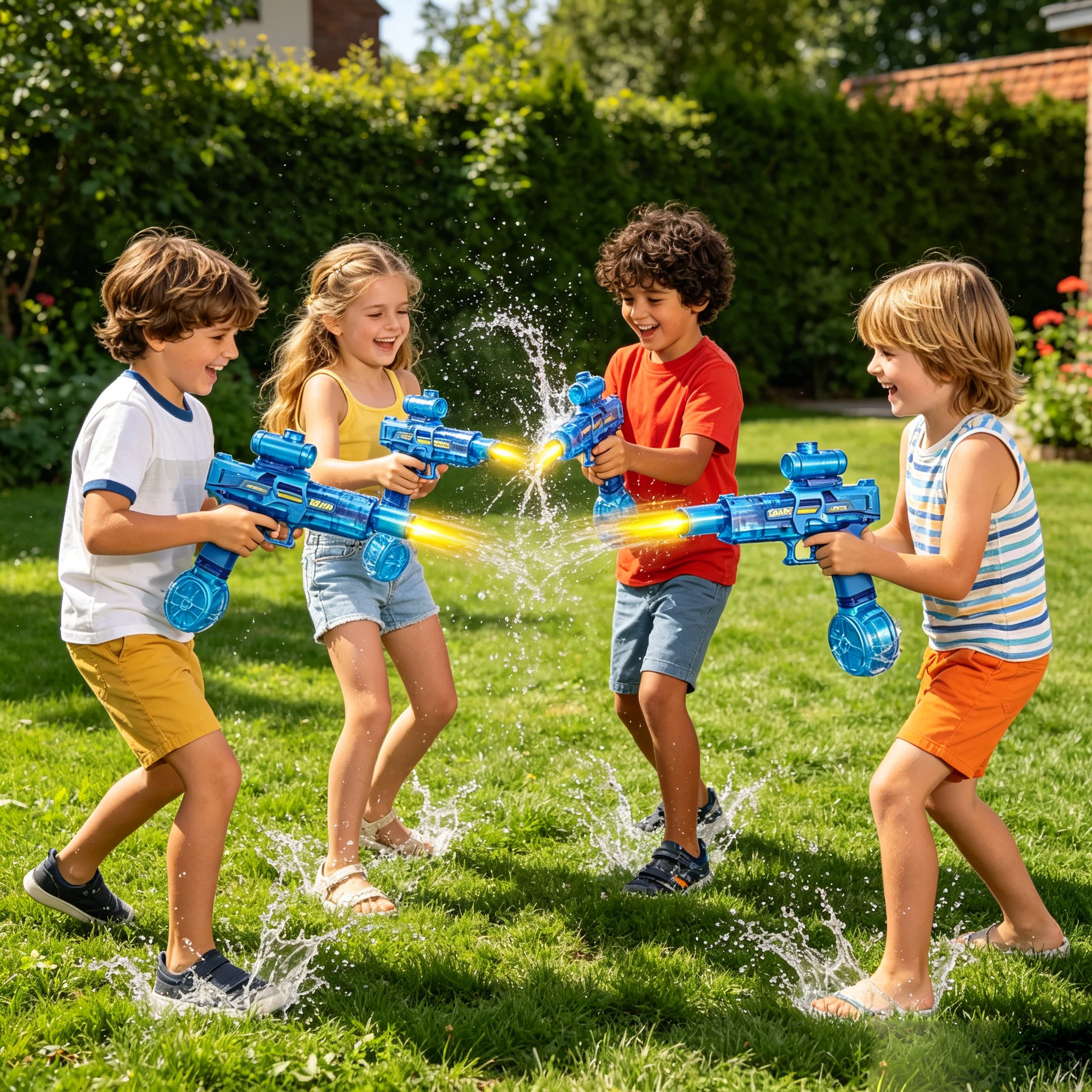 2pcs LED Ice Mouse Simulation Fire Fighting Children's Electric Water Gun, Large Capacity Automatic Continuous Water Gun, Childr