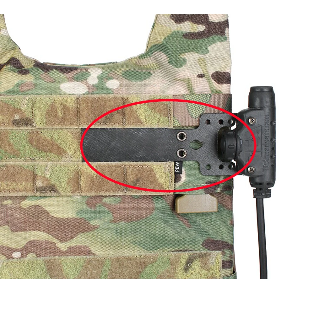 Outdoor Tactical Vest Universal PTT MOLLE Mounting plate fixing plate Expansion plate