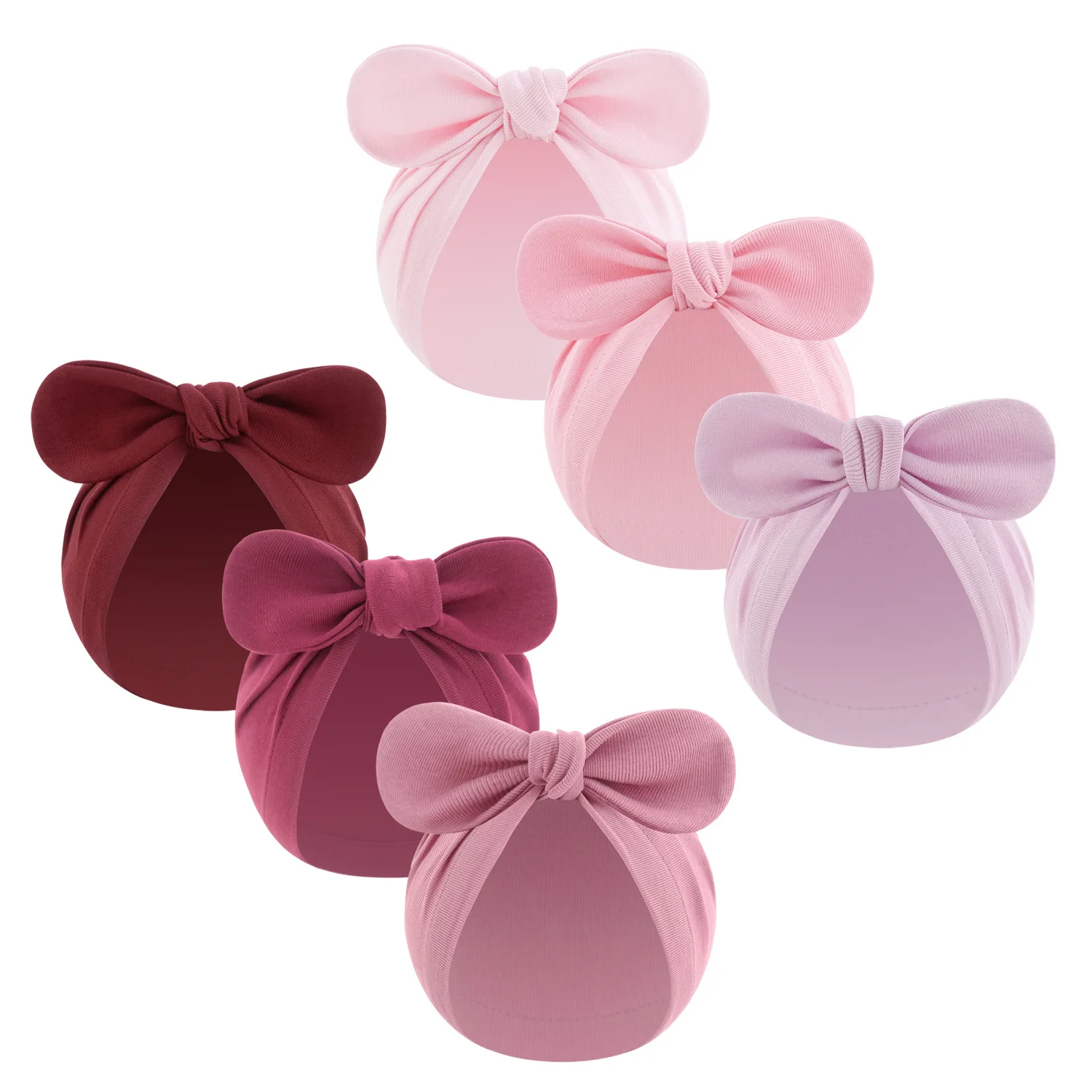 

3pcs/lot Kids Baby Solid Color Headscarf Hat Indian Knotted Bonnet Pull-On Rabbit Ear Design Wholesale Baby Fashion Accessory