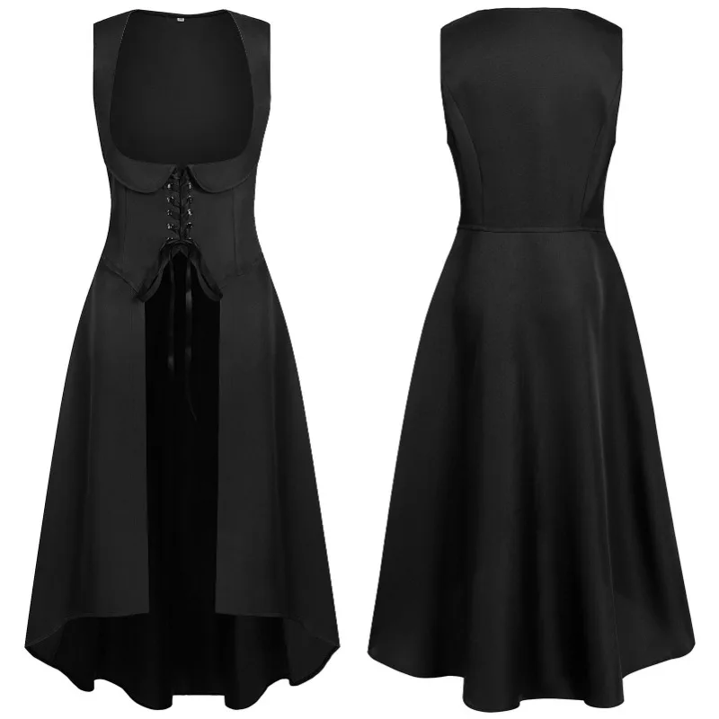 새로운 여성 중세 복고풍 여성 중간 길이 드레스 코스프레 의류 공연 의류 축제 의상