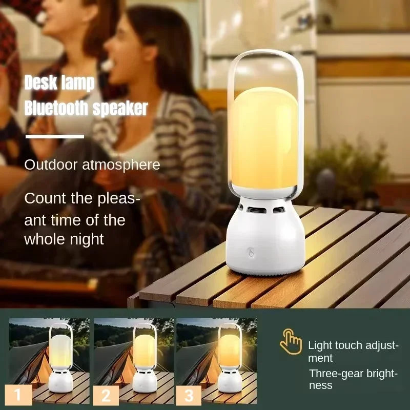 Portable Bluetooth Speaker Wireless Outdoor Camping Light TWS Connection Bluetooth Soundbar Colorful Atmosphere Light Music Play