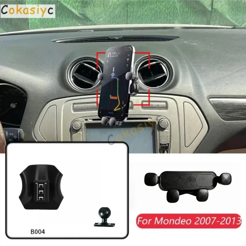 Car Phone Holder For Ford Mondeo Fusion MK4 2007-2013 Gravity Stand Mount Support Horizontal GPS Mobile Bracket Base Accessories