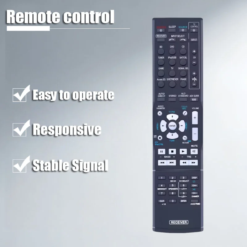 

AXD7690 Replacement Remote Control for Pioneer AV Receivers HTP-072 VSX-324-K-P VSX-5231 VSX-523-K VSX-524-K