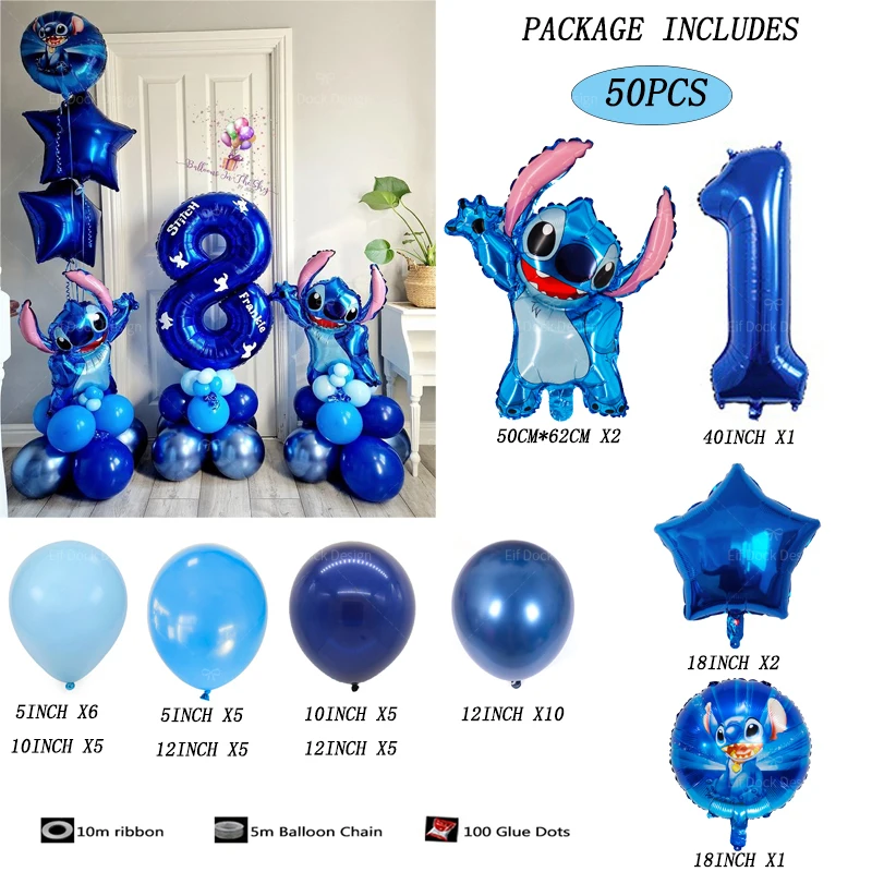 50pcs Disney Lilo & Stitch Party Balloons Stitch 40\