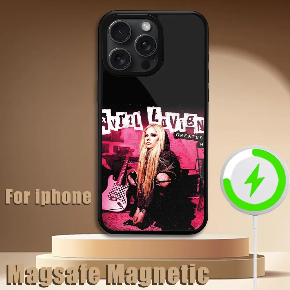 Avril Lavigne singer Phone Case For iPhone 11 12 13 14 15 Plus Pro Max Magsafe Magnetic Wireless Charging Cover