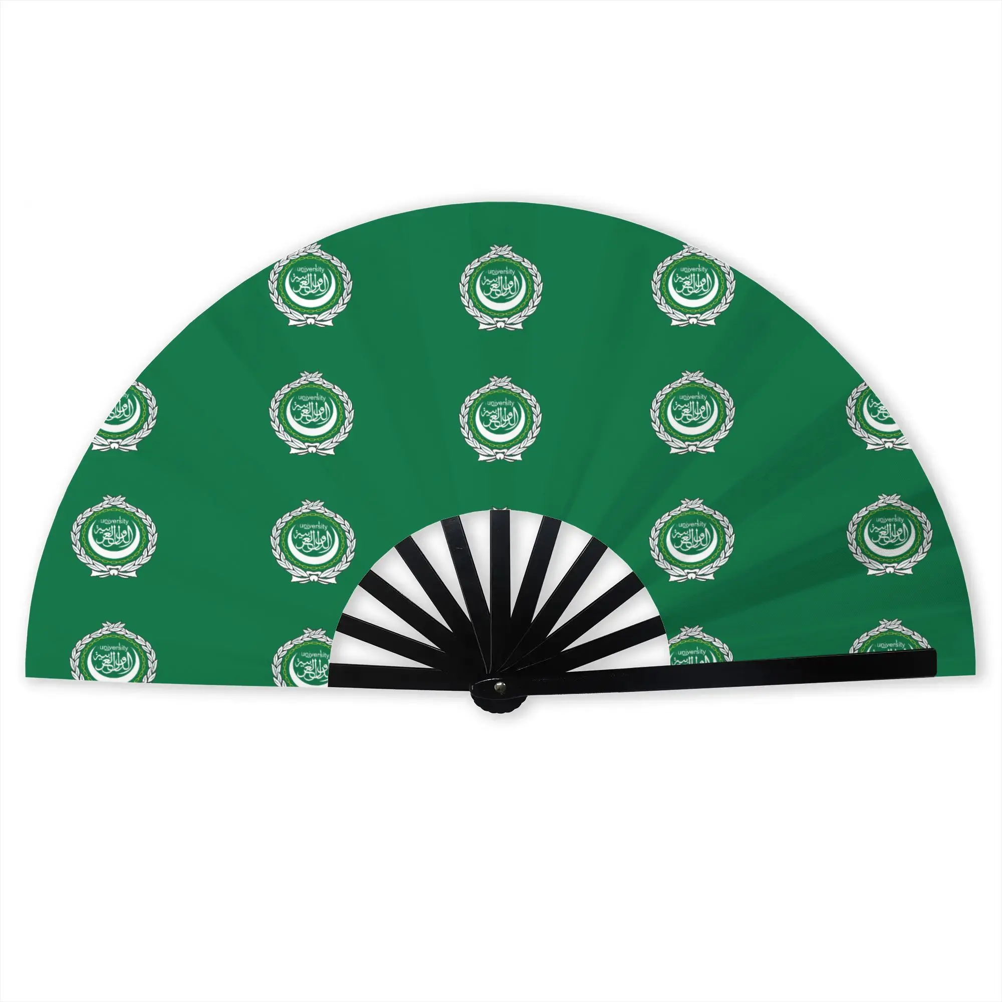 Arab League Flag  Folding Hand Fan  Polyester Fabric Fan Funny Summer Accessory Decorative Fans