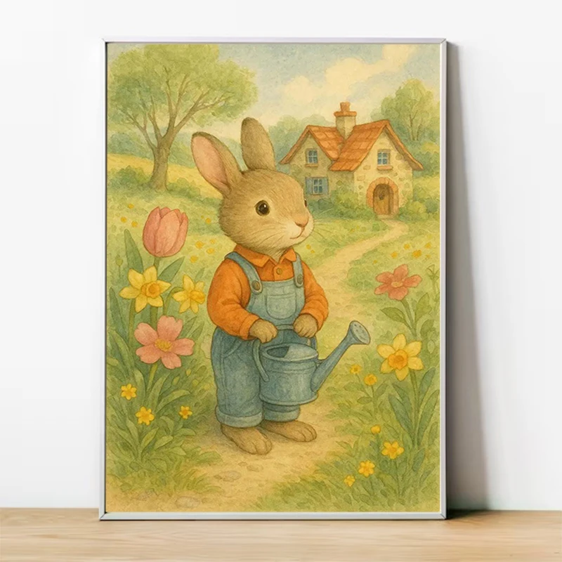 

Rabbit Fairy Tale Children's Education Poster Decorations for Home Decor Room Aesthetic Interior Paintings Decorative Posters