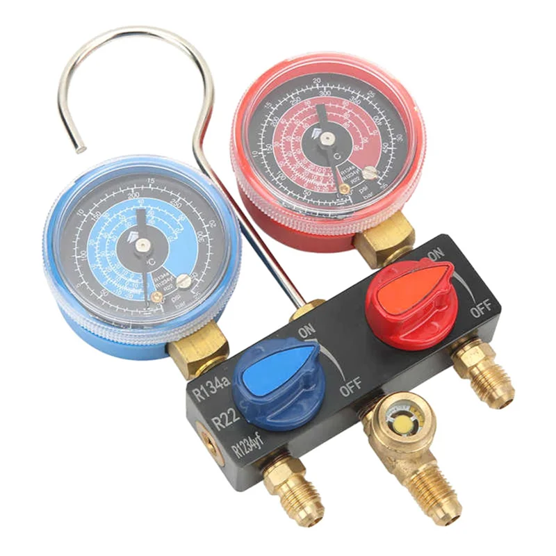 

ABRS-2X HS-M01 Refrigerant Diagnose Manifold Gauge G1/4 Condition Manometer Pressure Gauge For R22/R1234yf