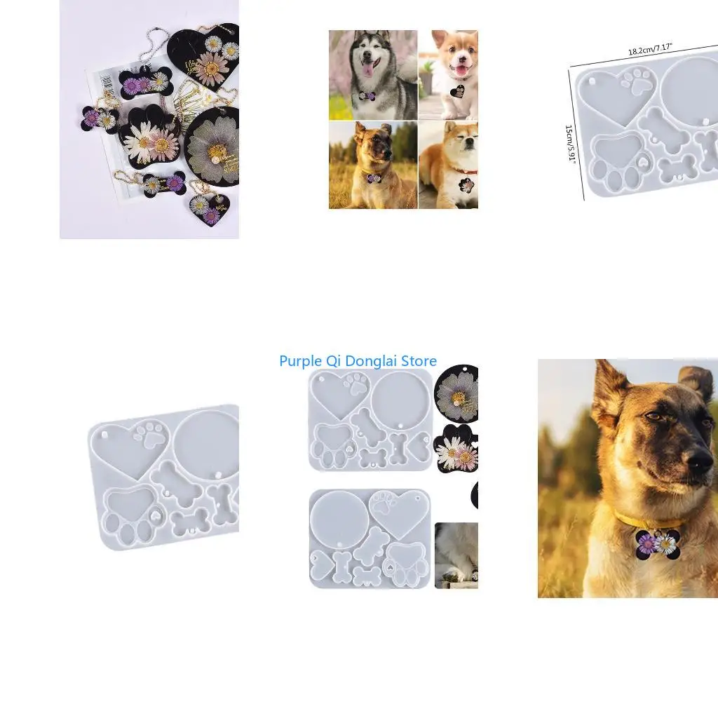 L21E Pet Label Mold Resin keychain Pendants Silicone Mold DIY Home Art Crafts Making