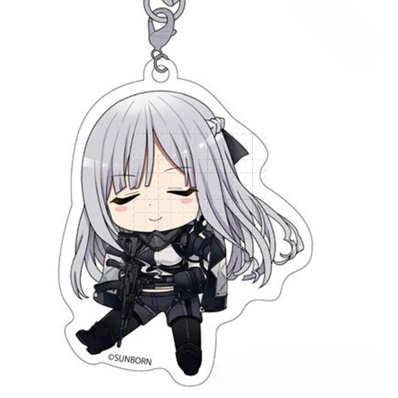 Game Girls Frontline Keychain Doll Anime M4A1 M16A1 UMP45 RO635 UMP9 STAR-15 Acrylic Keyring Pendant for Gift view 4