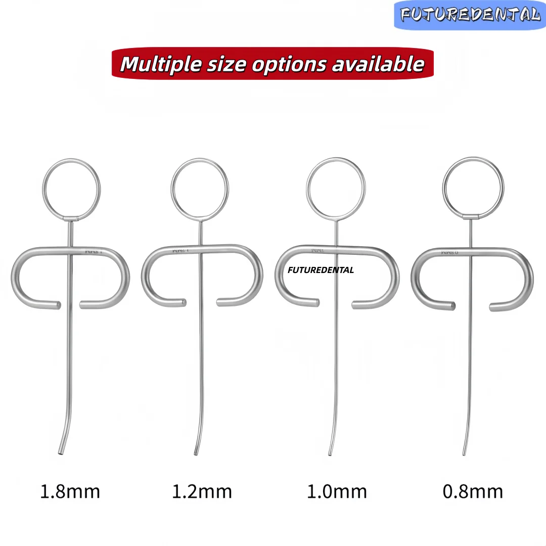 Dental MTA Plugger Applicator Bone Implant Collector Powder Graft Bone cement filling Carrier Curved Head 0.8/1.0/1.2/1.8mm