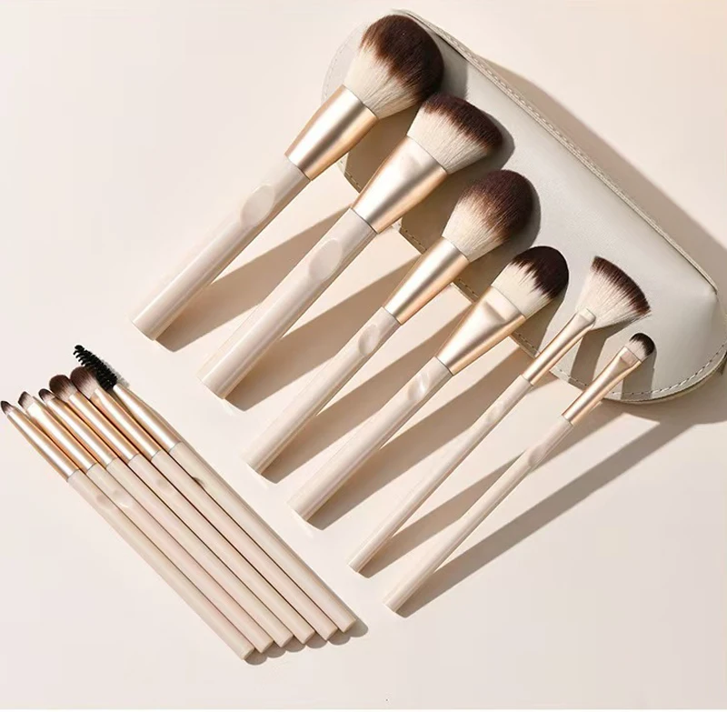 Set di pennelli per trucco premium da 12 pezzi per ombretto fondotinta fard in polvere sciolta - Manico durevole e qualità con setole