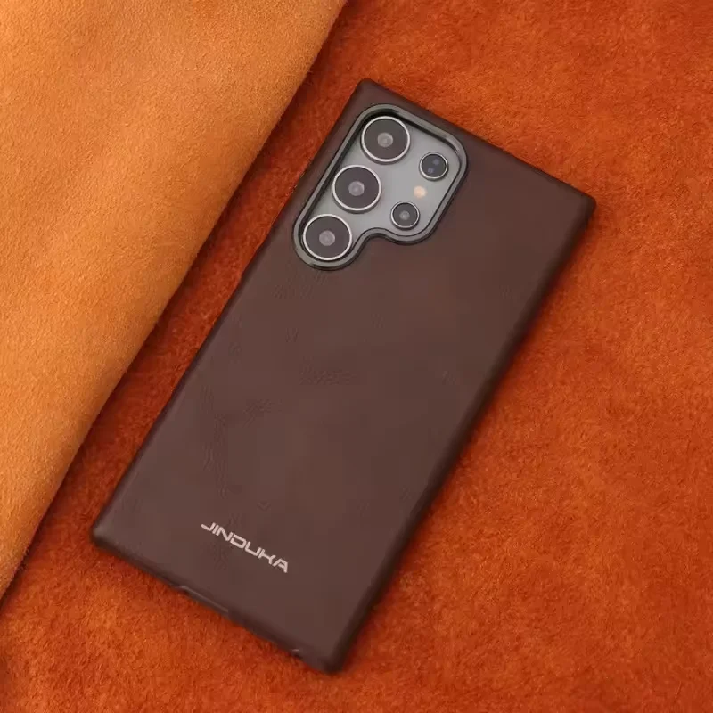 Business Leather Magnetic Phone Case for Samsung Galaxy S25 S24 Ultra Plus S23 FE Luxury Metal Camera Frame Shockproof Cover