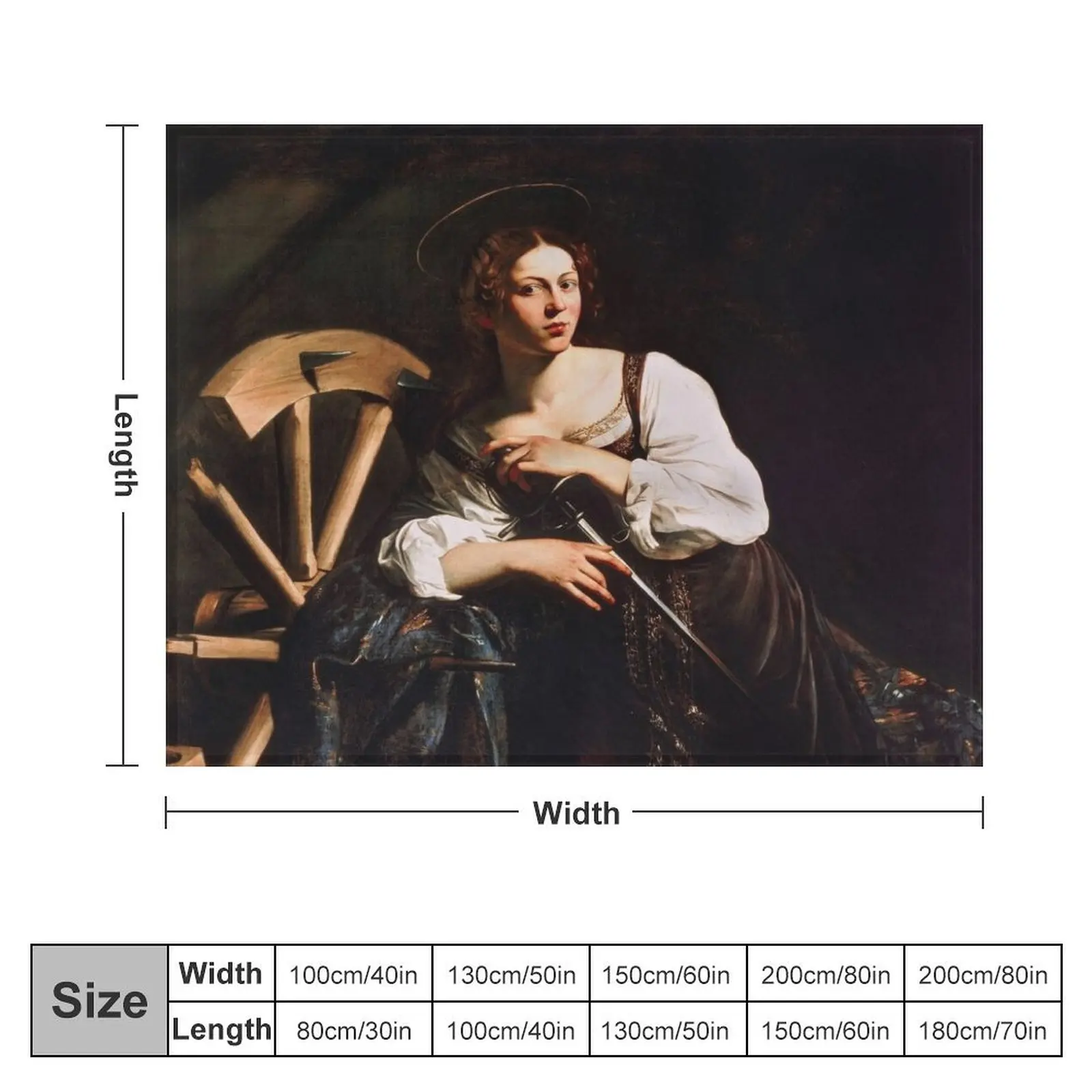 Caravaggio - Saint Catherine Throw Blanket Decorative Throw Shaggy Sofa heavy to sleep Blankets