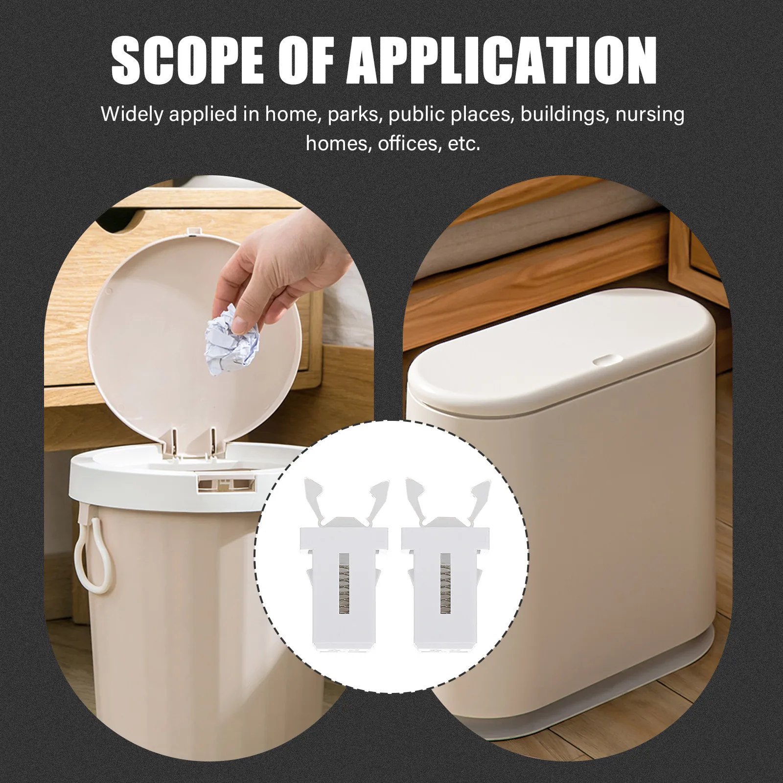 50Pcs Press Buckle for Garbage Can Plastic Push-Button Lock Latch Replacement for Trash Bin Home Office Park Nursing Home
