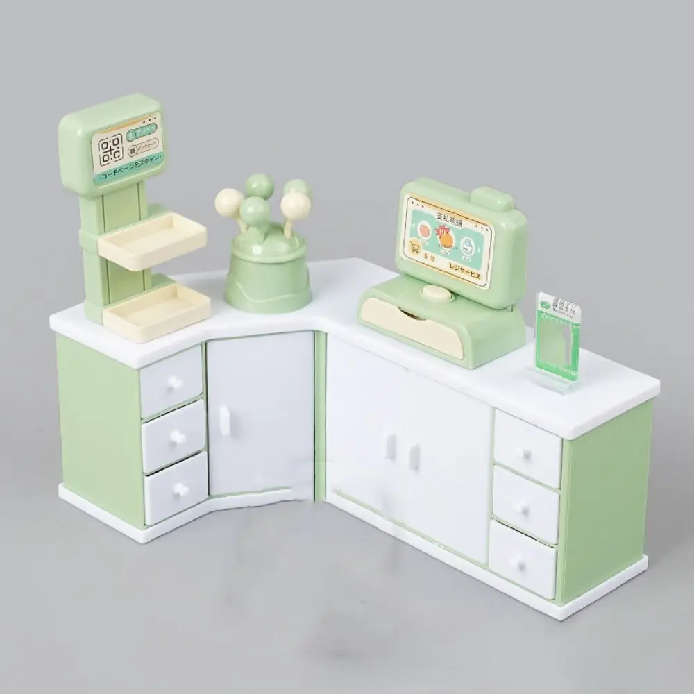 

Cash Register Dollhouse Miniature Cashier Lollipop Snack Rack Reusable Mini Cashier Counter Toys Simulation Checkout