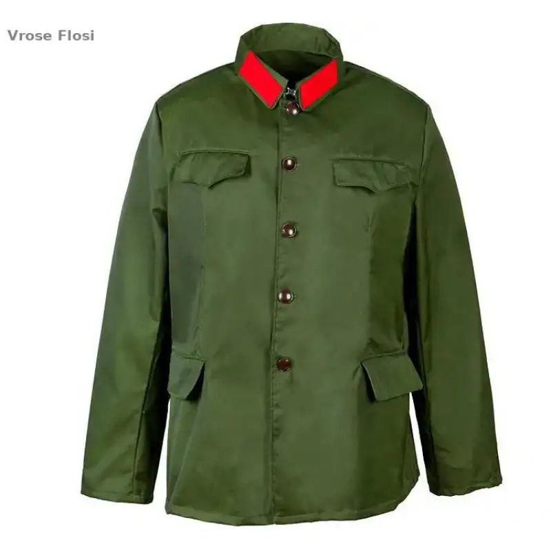 2025 Type 65 Chinese Military Uniform Men Vintage Green Army Suit With Hat Belt Long Sleeve Shirt Pants Cultural Revolution Styl