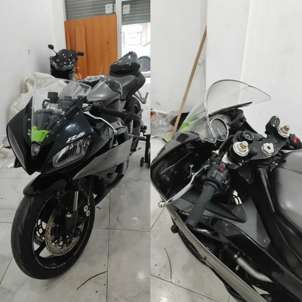 For Yamaha YZF-R6 R6 2006 2007 YZFR6 YZF R6 Motorcycle Double Bubble Windscreen Screen Wind Deflectors Windshield Black - Image 3
