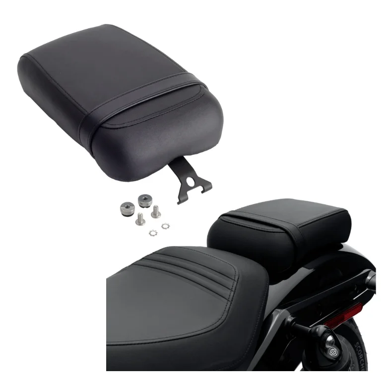 

Black Leather Rear Cushion Passenger Seat For Harley Nightster 975 RH975 RH 975 2022 + Motorcycle Fender Pillion Seat Pad Cover