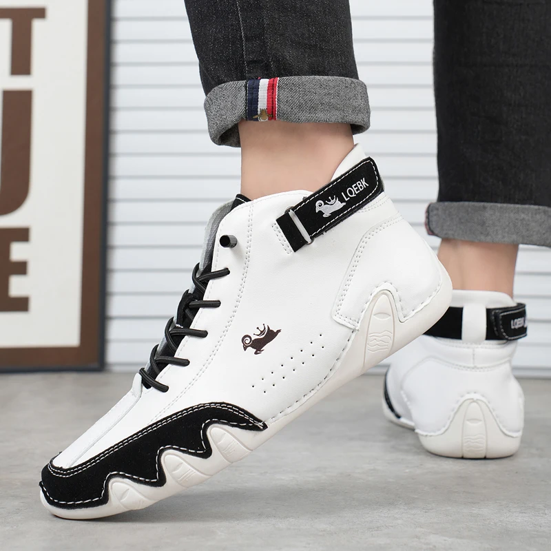 Men Fashion Brand Boots Platform Wear Resistant Lightweight Trendy Shoes Sneakers High Cut British Summer Breathable Men Shoes