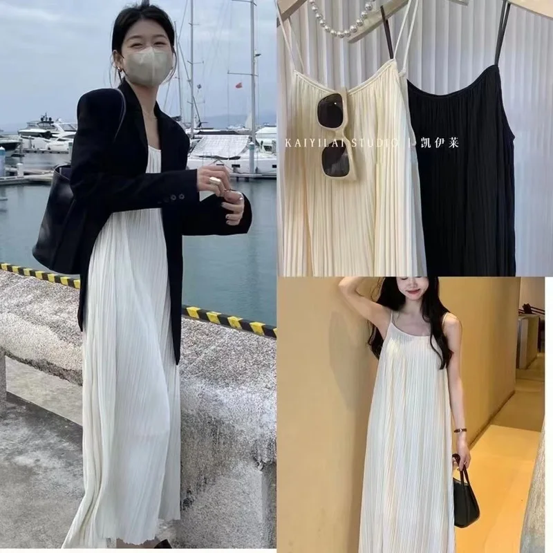 Robe d'été grande taille pour femme, ample, à volants, sans manches, longue, style décontracté, couleur unie, haut de gamme