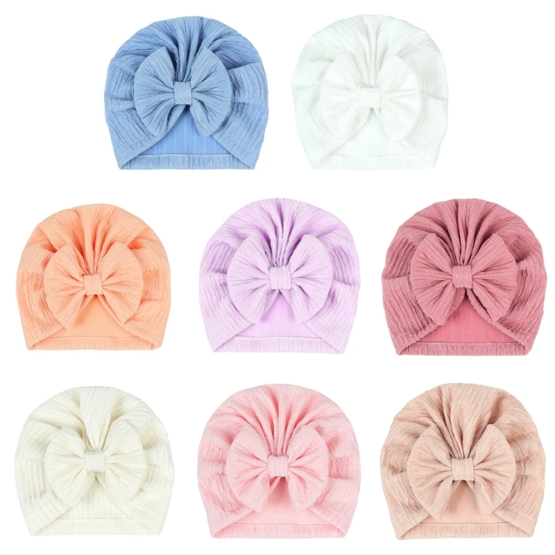 

Turban Hat Bowknot Headwrap Breathable Bonnet Caps Nursery Hospital Turban Hat