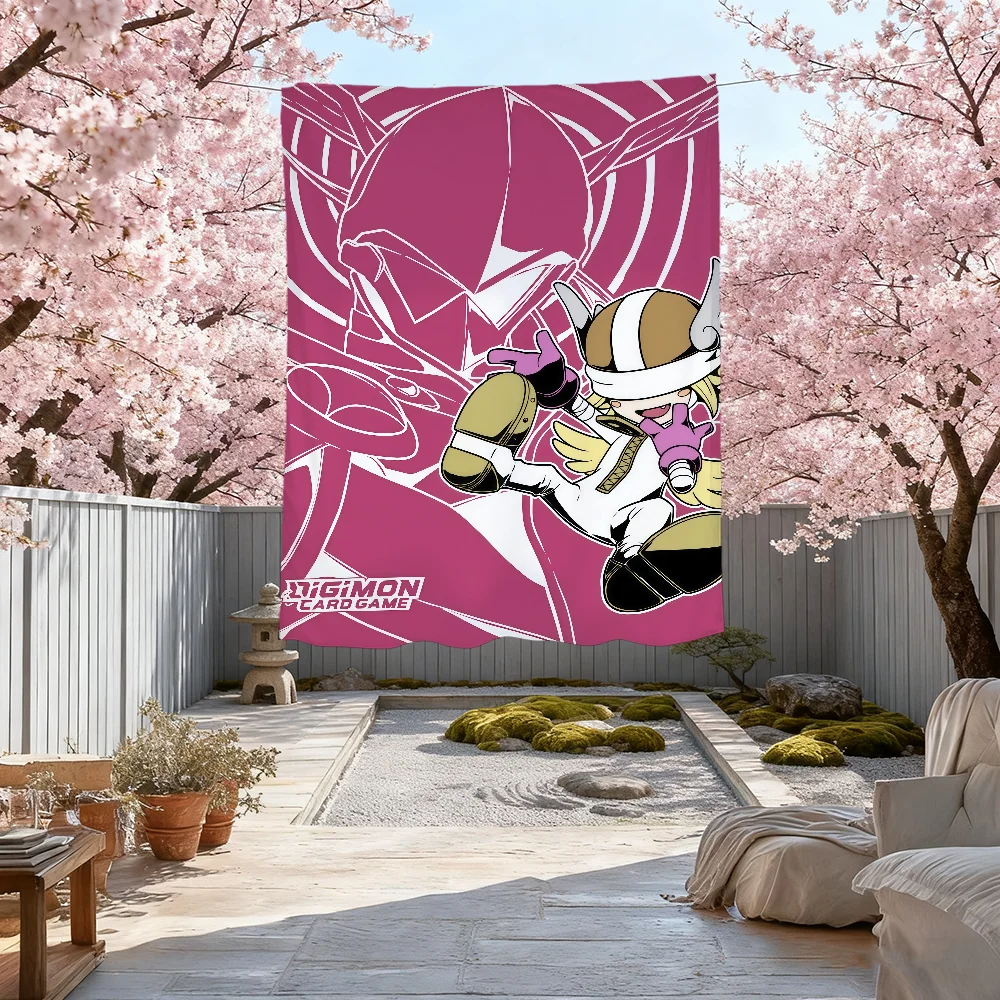 D-digimon-n A-agumon Rubber flag For Outdoor Camping Bar Picnic Party Home Decoration Ornaments Banner