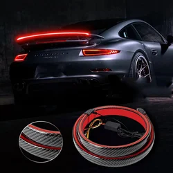 120/130CM 12V Led Spoiler Light Universal Car Turn Signal Driving Brake Flash Trunk Lip Racing Tail Lamp Carbon Fiber RGB