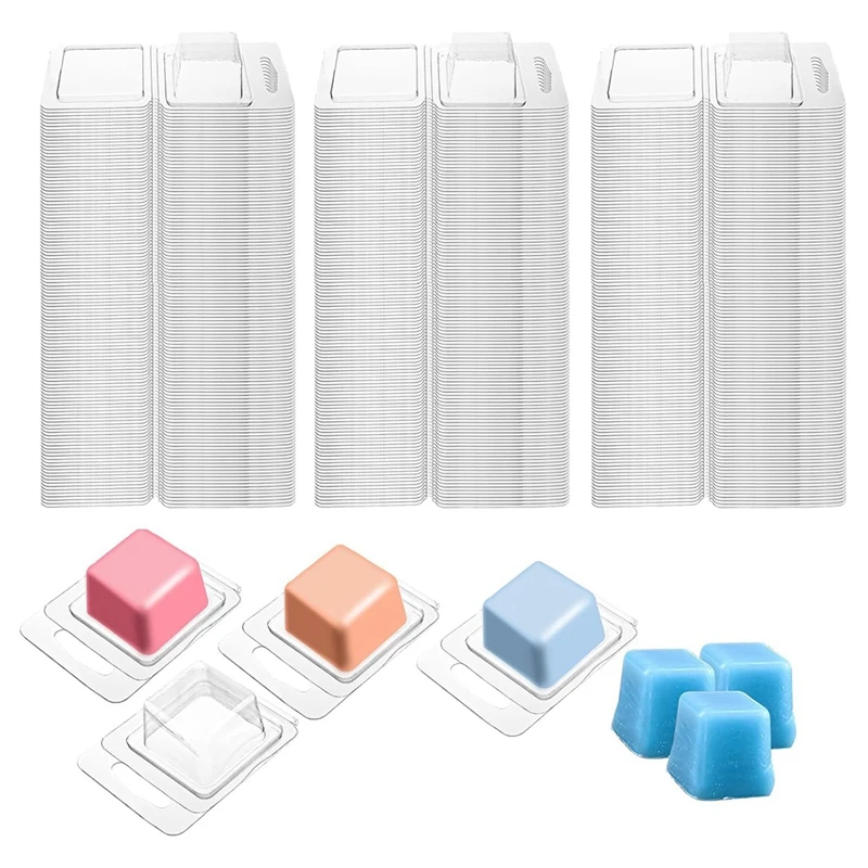 150Pack Wax Melt Container 1.3 Oz Plastic Wax Melt Set For Wax Melts Clear Wax Flip Top, Empty Candle Melt Easy To Use Square