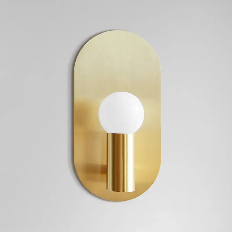 Nordic Creative Hotel Bedside Wall Lamp Outdoor Retro Brass Light Luxury Wall Sconce for Hotel Clubhouse Direct Supply Lighting