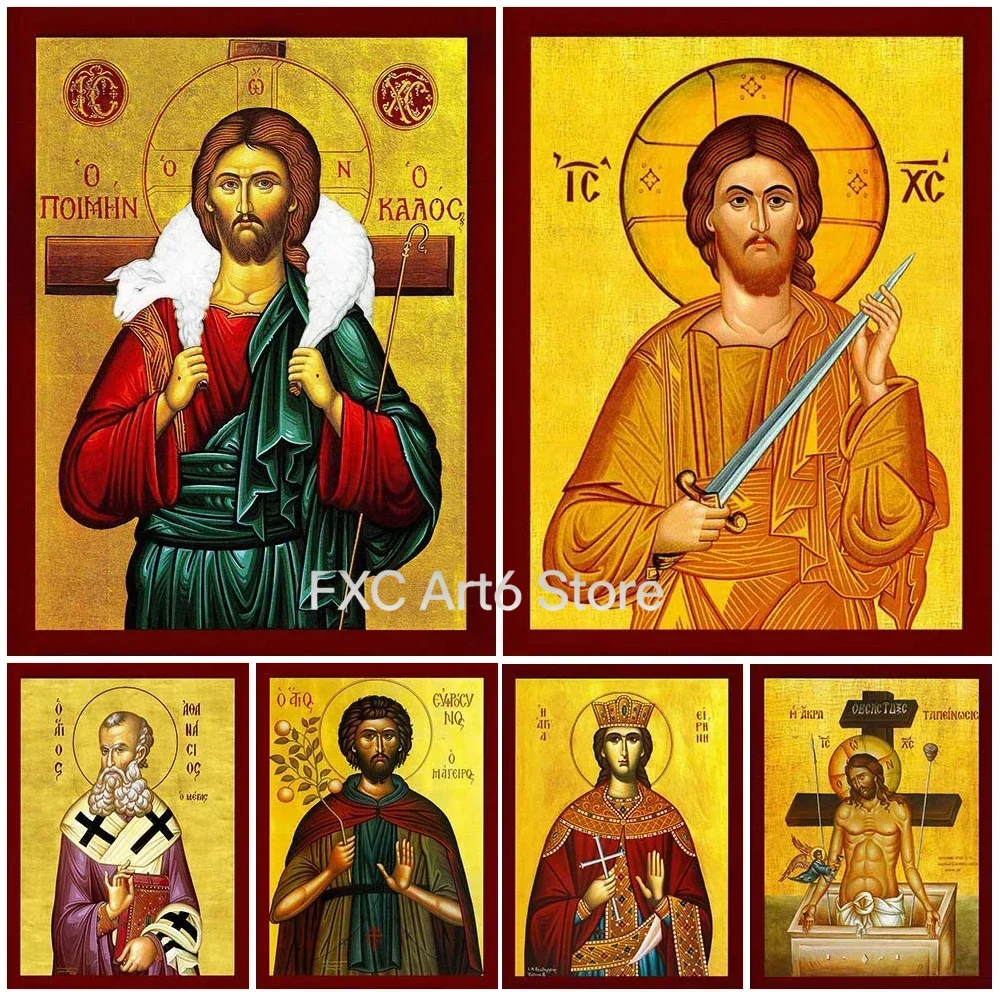 1PC frameless Vintage Jesus Christ Religion Wall Pictures For Living Church Room Nordic Poster Wall Art Canvas Painting Home Dec