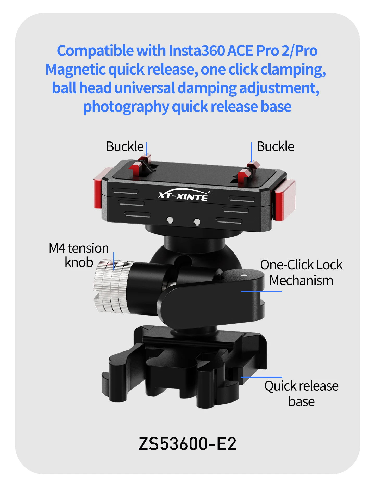17MM Kugelkopf Action Kamera Schnellverschluss Schnalle Basis für GoPro Insta360 DJI Osmo Tasche Magnetische Motorrad Halterung – Detail 26