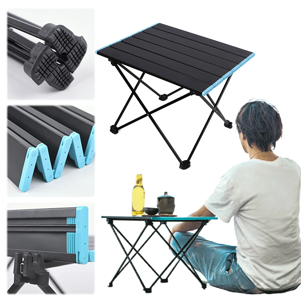 

Camping Table Aluminum Alloy Picnic Table with Carry Bag Portable Camp Table for Beach Outdoor Hiking Picnics BBQ Cooking