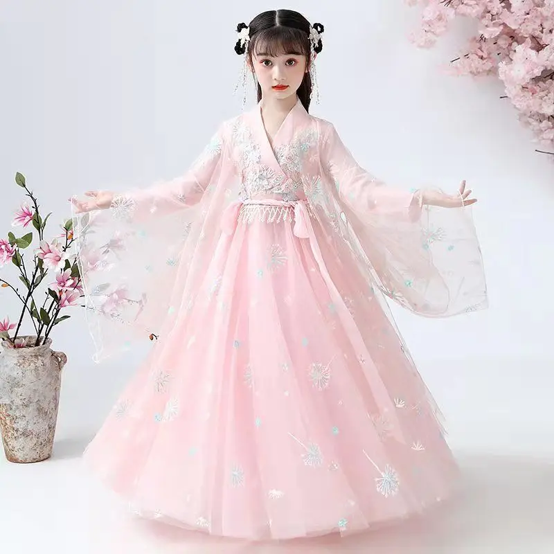 Japanese and Korean girls Hanfu dress cute children\'s photography Christmas dress retro 3-6-10-13T children\'s costume photo dres