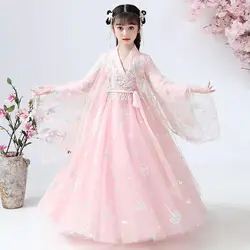 Japanese and Korean girls Hanfu dress cute children's photography Christmas dress retro 3-6-10-13T children's costume photo dres