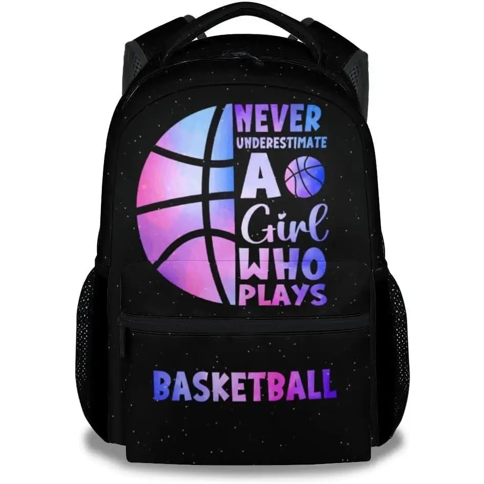 

Basketball Backpack for Girls Boys, 16 Inch Basketball Theme Bookbag with Adjustable Straps, Durable, Lightweight