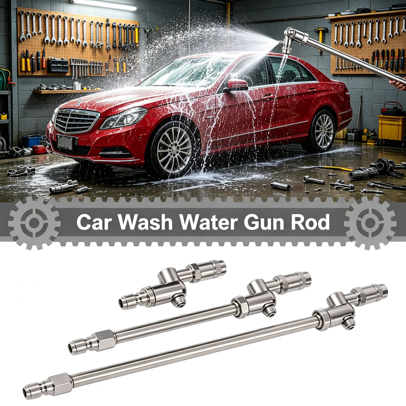 1/4 Quick Connect Car Wash Gun 360° Swivel High Pressure with Copper Rotat for Auto Chassis Air Conditioner Coil Deep Cleaning