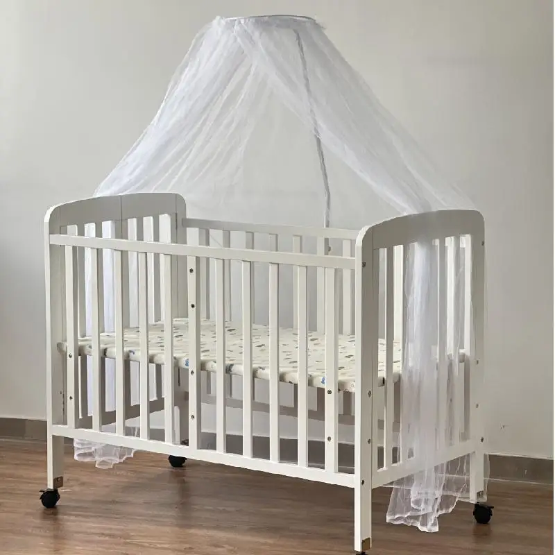 

Современная классическая кроватка для малышей в американском стиле с защитными бортиками, складная, из соснового дерева, мебель для детской комнаты, детская кровать