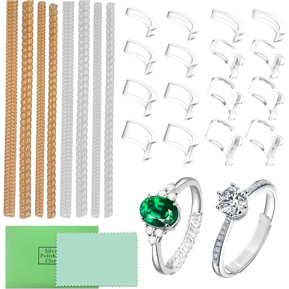 24PCS Ring Sizer Set for Loose Rings, 12 Sizes, Universal Design, Invisible Fit for Spacers & Tighteners