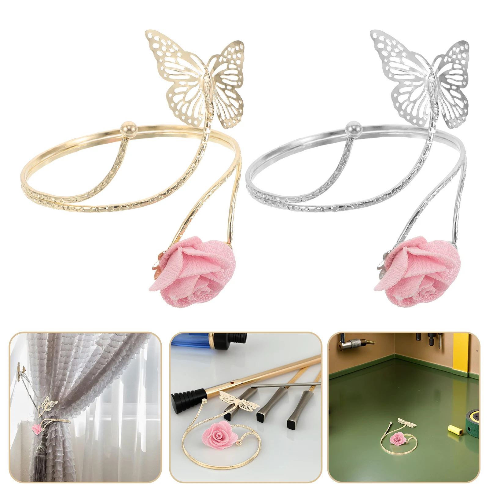 

2 Pcs Metal Curtain Buckle Adjustable Pinch Pleat Hooks Clips for Drapes Summer Closure Decorative Closures